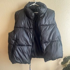 black buffer vest coat